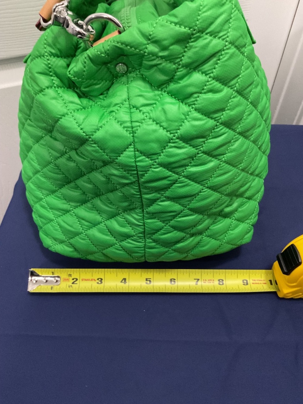 MZ Wallace Quilted Tote Bag | Green Grass | Multi-Pocket Crossbody - Picture 2 of 10